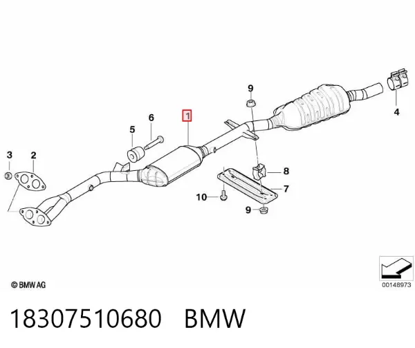 Konwerter-katalizator 18307510680 BMW