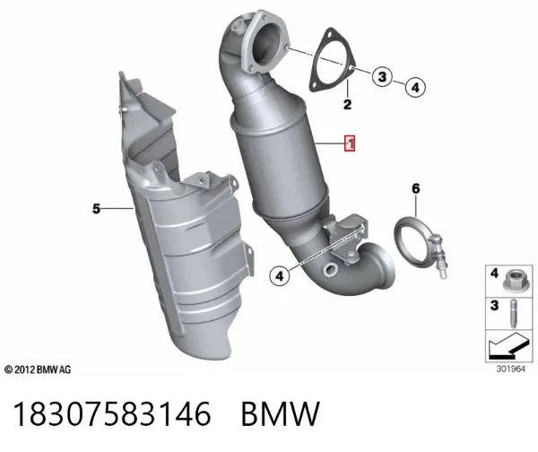 Konwerter-katalizator 18307583146 BMW
