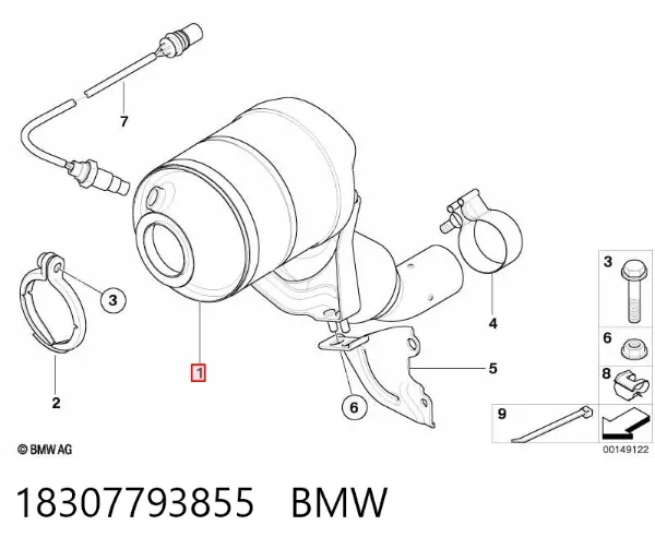 Konwerter-katalizator 18307793855 BMW