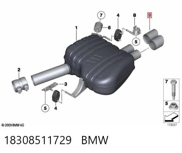 Końcówka tłumika (Nakładka na tłumik) 18308511729 BMW