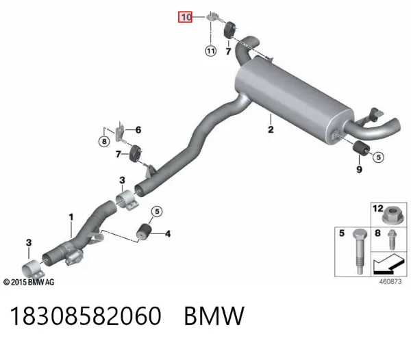 Wspornik tylnej poduszki tłumiącej 18308582060 BMW
