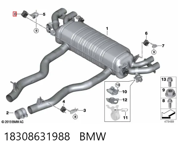 Poduszka mocowania tłumika 18308631988 BMW