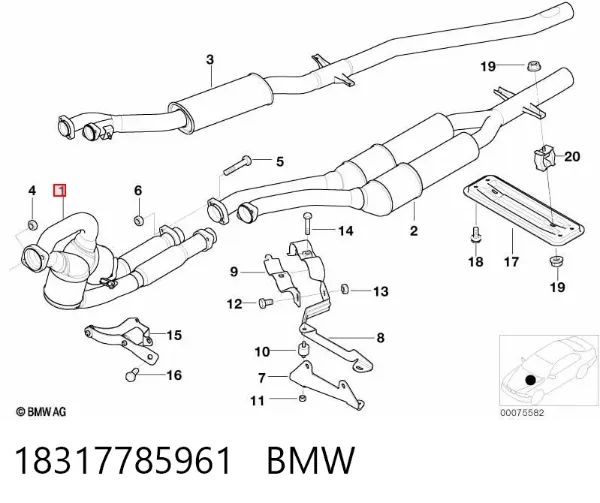 Konwerter-katalizator 18317785961 BMW