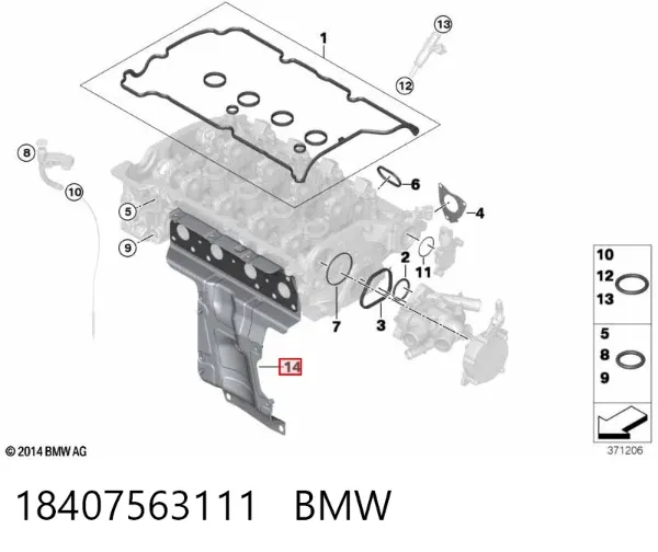Uszczelka kolektora wydechowego 18407563111 BMW