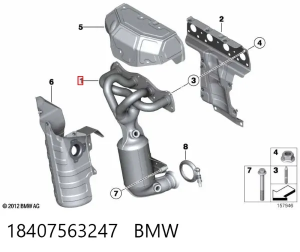 Konwerter-katalizator 18407563247 BMW