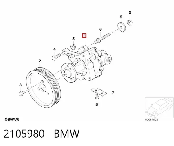 Pompa wspomagania hydraulicznego kierownicy 2105980 BMW