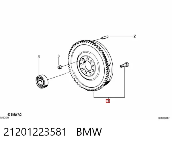 Koło zamachowe silnika 21201223581 BMW