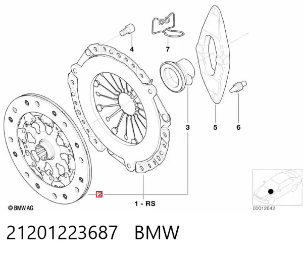 Zestaw sprzęgła (3 części) 21201223687 BMW