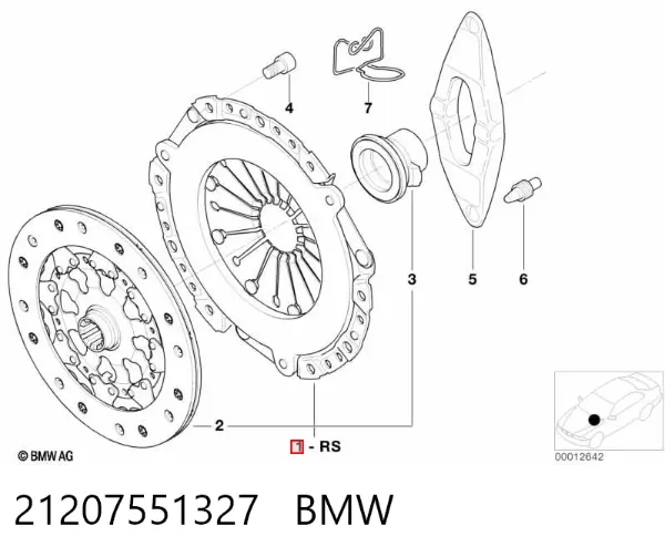 Zestaw sprzęgła (3 części) 21207551327 BMW