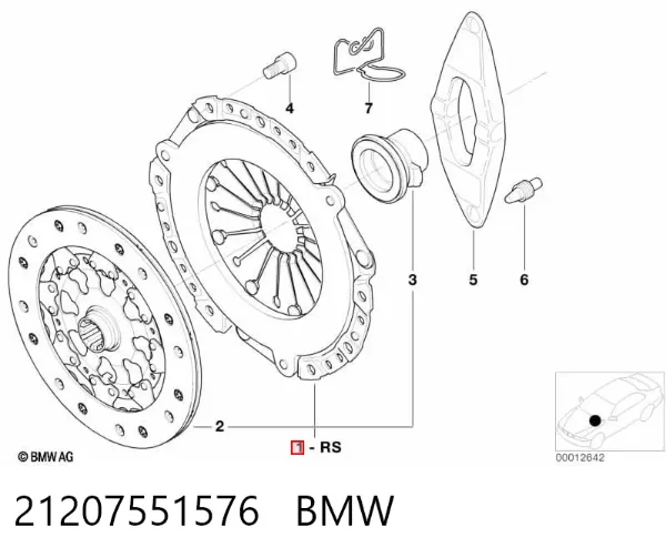 Zestaw sprzęgła (3 części) 21207551576 BMW