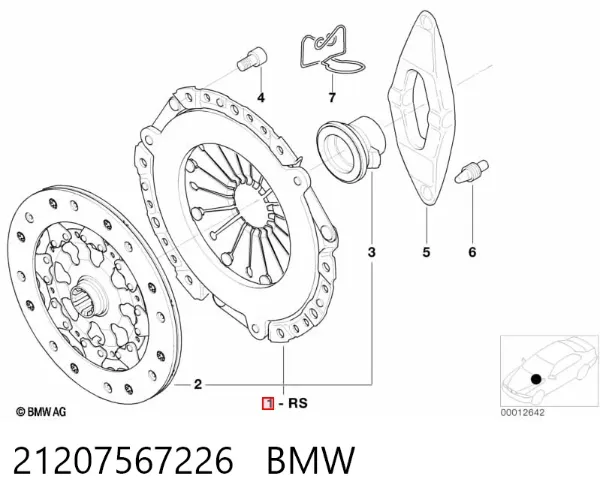 Zestaw sprzęgła (3 części) 21207567226 BMW