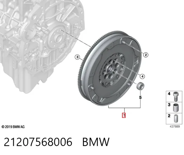Koło zamachowe silnika 21207568006 BMW