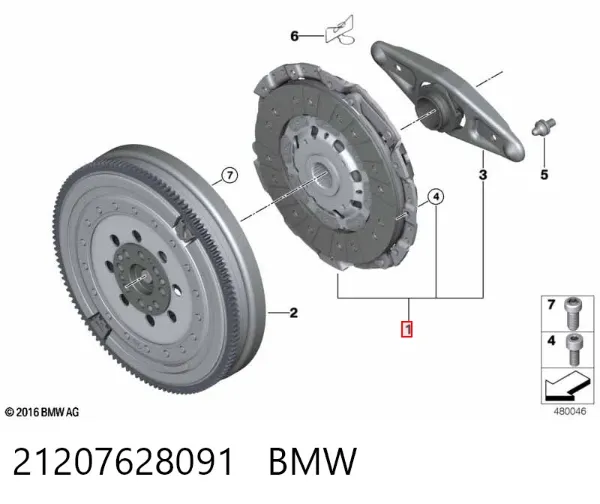 Zestaw sprzęgła (3 części) 21207628091 BMW