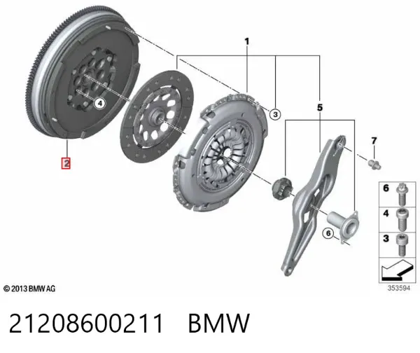 Koło zamachowe silnika 21208600211 BMW