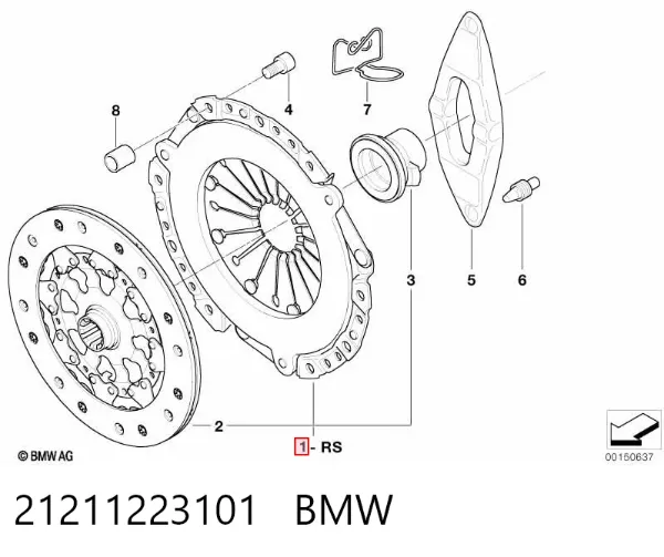 Zestaw sprzęgła (3 części) 21211223101 BMW