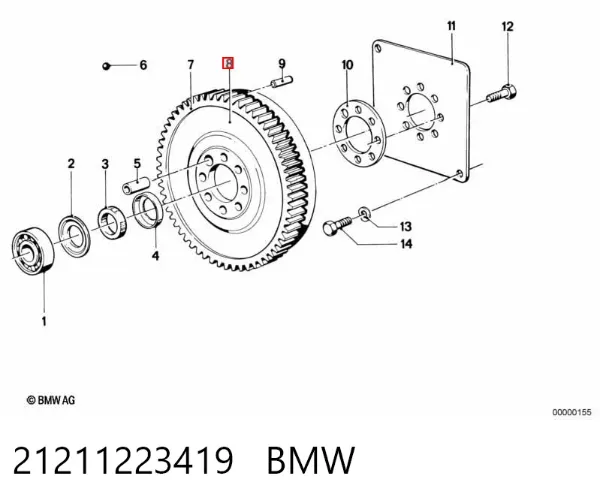 Koło zamachowe silnika 21211223419 BMW