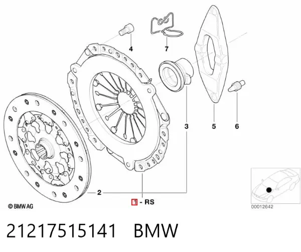 Zestaw sprzęgła (3 części) 21217515141 BMW