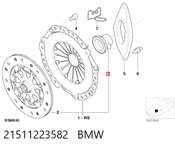 Łożysko wyciskowe sprzęgła 21511223582 BMW
