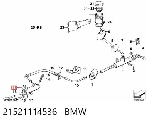Cylinder roboczy sprzęgła 21521114536 BMW