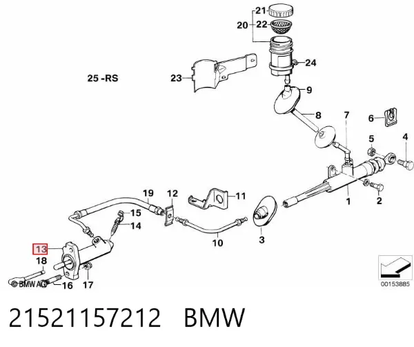 Cylinder roboczy sprzęgła 21521157212 BMW