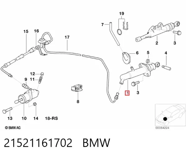 Cylinder sprzęgła główny 21521161702 BMW
