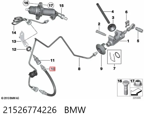 Przewód sprzęgła 21526774226 BMW