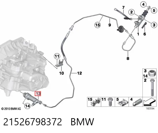 Cylinder roboczy sprzęgła 21526798372 BMW