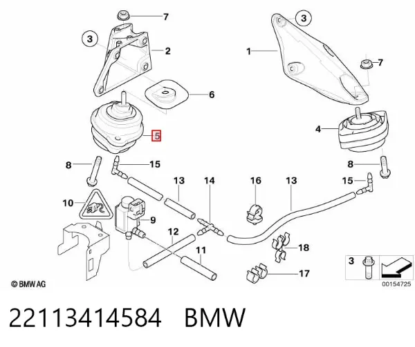 Poduszka (podpora) silnika prawa 22113414584 BMW