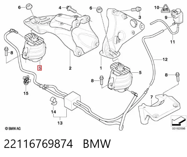 Poduszka (podpora) silnika prawa 22116769874 BMW