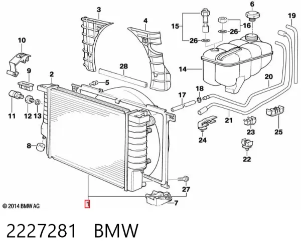 Chłodnica silnika 2227281 BMW
