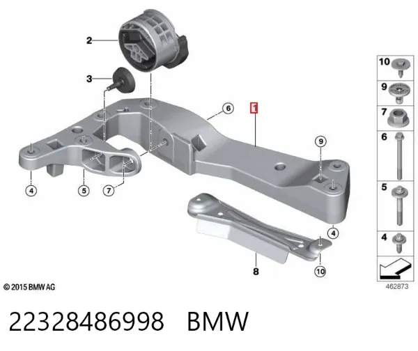 Belka mocowania skrzyni biegów 22328486998 BMW