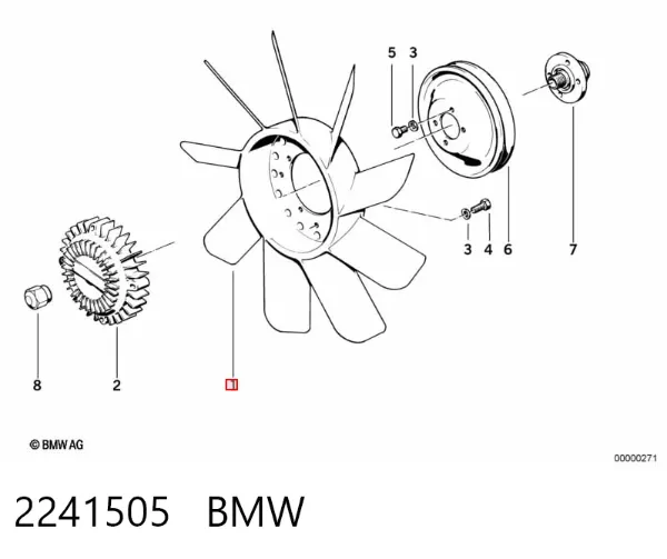 Sprzęgło wiskotyczne wentylatora chłodzenia 2241505 BMW