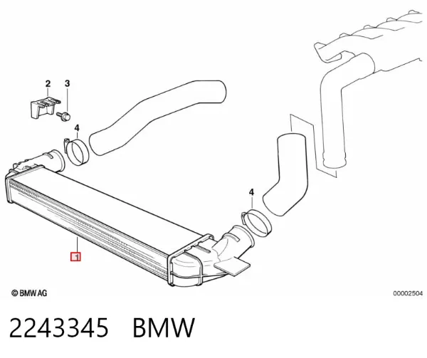 Chłodnica intercoolera 2243345 BMW