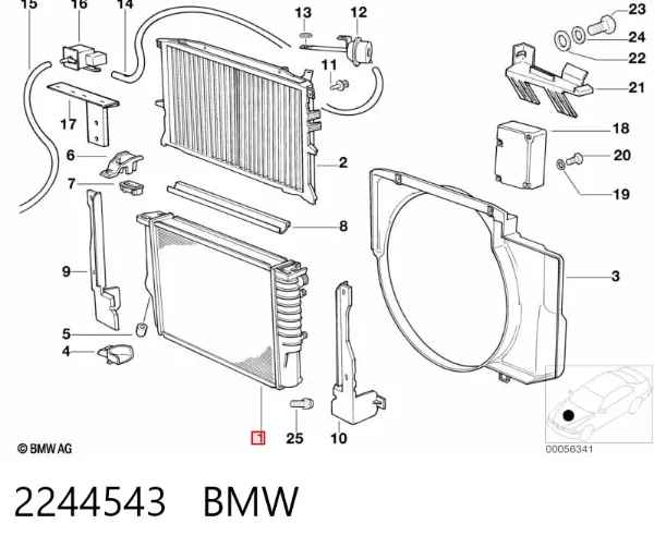 Chłodnica silnika 2244543 BMW