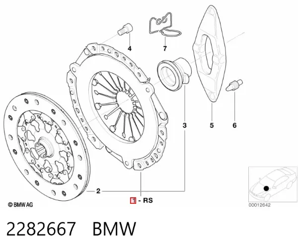 Zestaw sprzęgła (3 części) 2282667 BMW