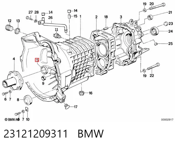 Uszczelniacz automatycznej/mechanicznej slrzyni biegów (wału wejściowego/sprzęgłowego) 23121209311 BMW