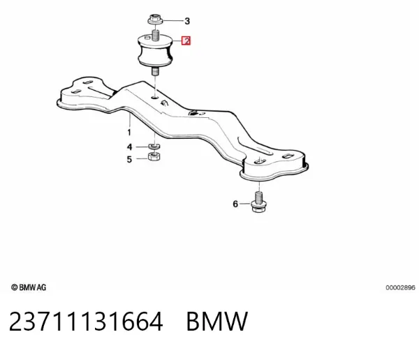 Poduszka (podpora skrzyni biegów) 23711131664 BMW