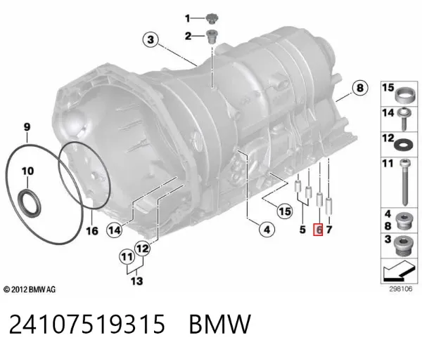 Zestaw naprawczy automatycznej skrzyni biegów 24107519315 BMW