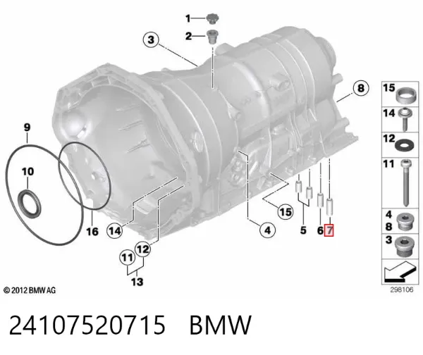 Zestaw naprawczy automatycznej skrzyni biegów 24107520715 BMW