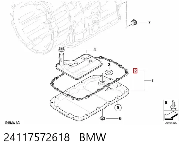 Uszczelka miski automatycznej/mechanicznej skrzyni biegów 24117572618 BMW
