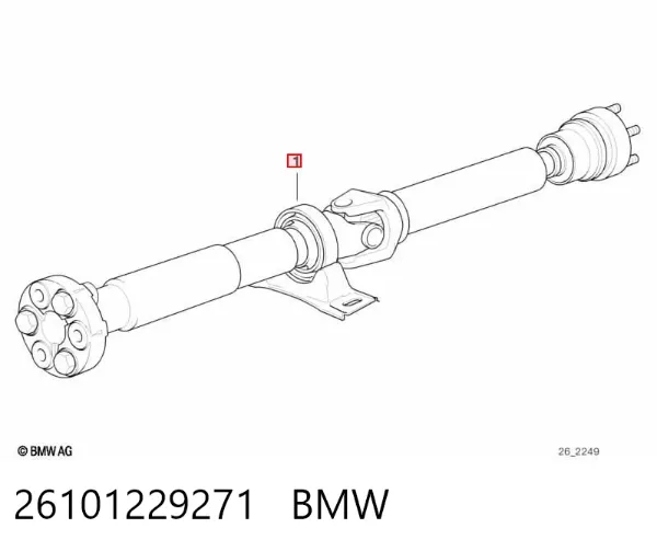 Wał Cardana tylny, kompletny 26101229271 BMW