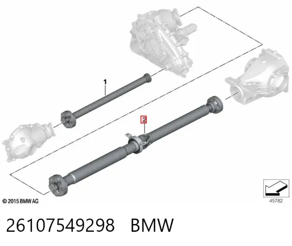 Wał Cardana tylny, kompletny 26107549298 BMW