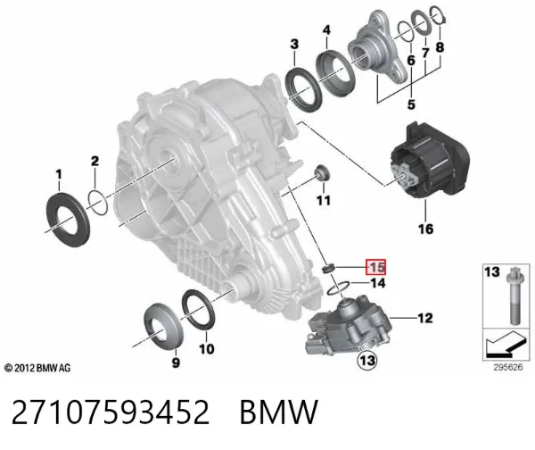 Uszczelniacz wału korbowego przedni 27107593452 BMW