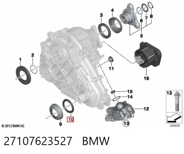 Uszczelniacz skrzyni rozdzielczej, wału sprzęgłowego 27107623527 BMW