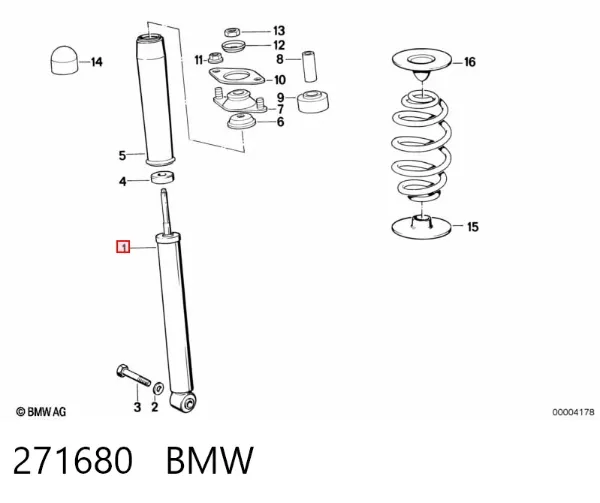 Amortyzator tylny 271680 BMW