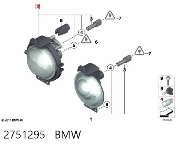 Lampa przeciwmgielna lewa/prawa 2751295 BMW