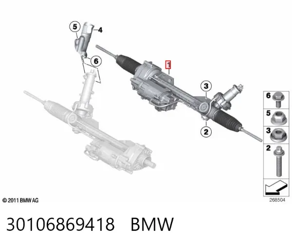 Listwa kierownicza (maglownica) 30106869418 BMW