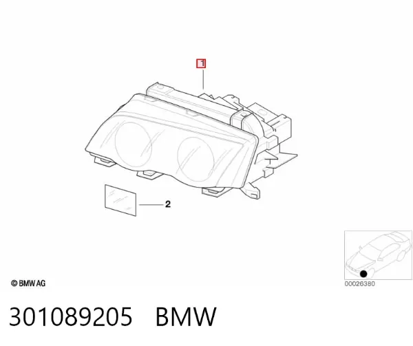 Reflektor lewy 301089205 BMW