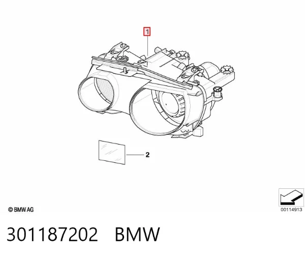 Reflektor prawy 301187202 BMW