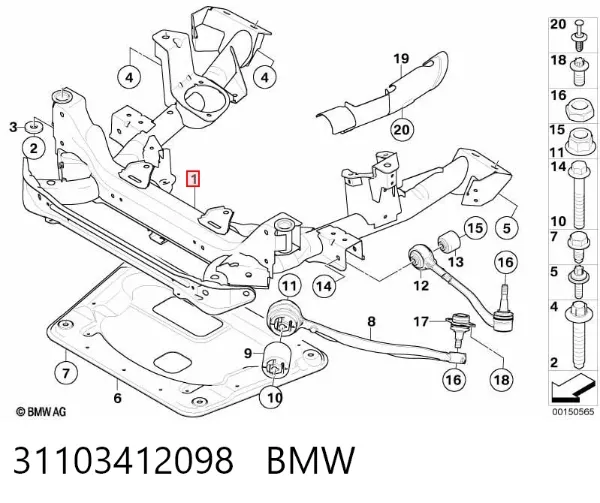 Korpus osi przedniej BMW X3 E83